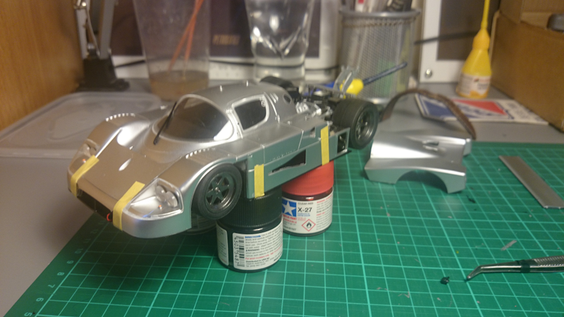 Illustration for article titled Tamiya Sauber C9 Progress